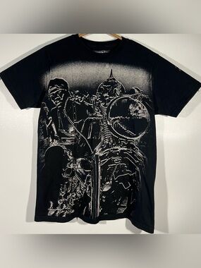VTG 2000s Y2k Jimi Hendrix Motorcycle Printed Portrait Tee Shirt Men’s Sz Large